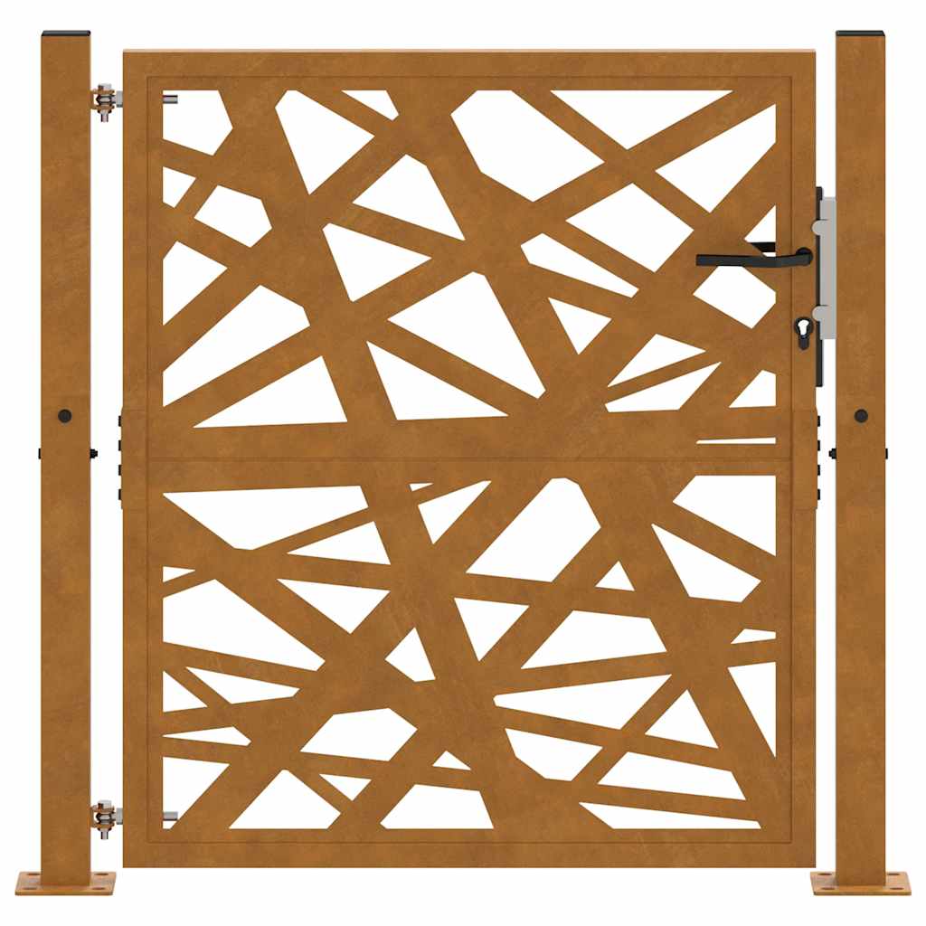 vidaXL Poarta de gradina Design cu lumina otel rezistent la intemperii vidaXL Poarta de gradina Design cu lumina otel rezistent la intemperii