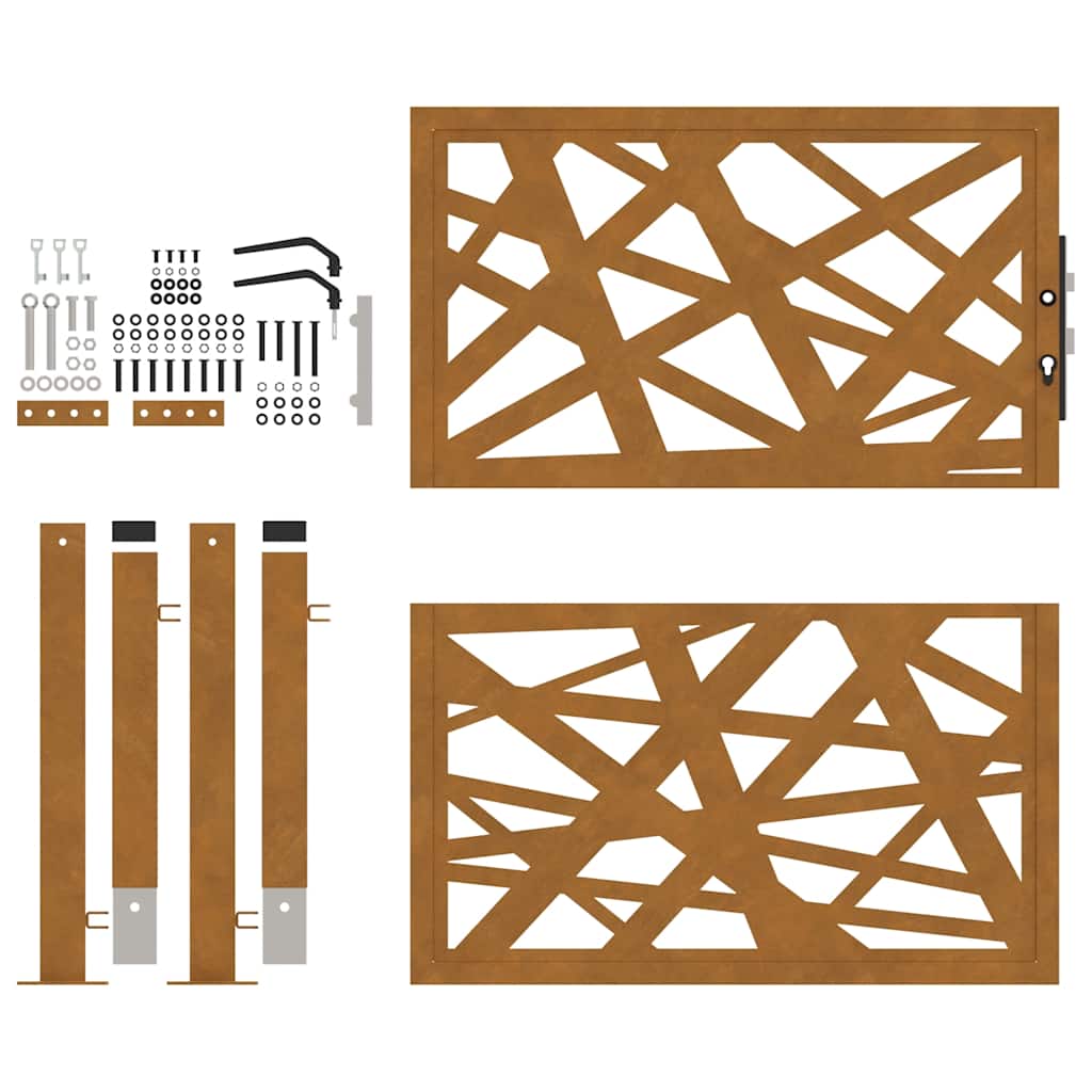 vidaXL Poarta de gradina Design cu lumina otel rezistent la intemperii vidaXL Poarta de gradina Design cu lumina otel rezistent la intemperii