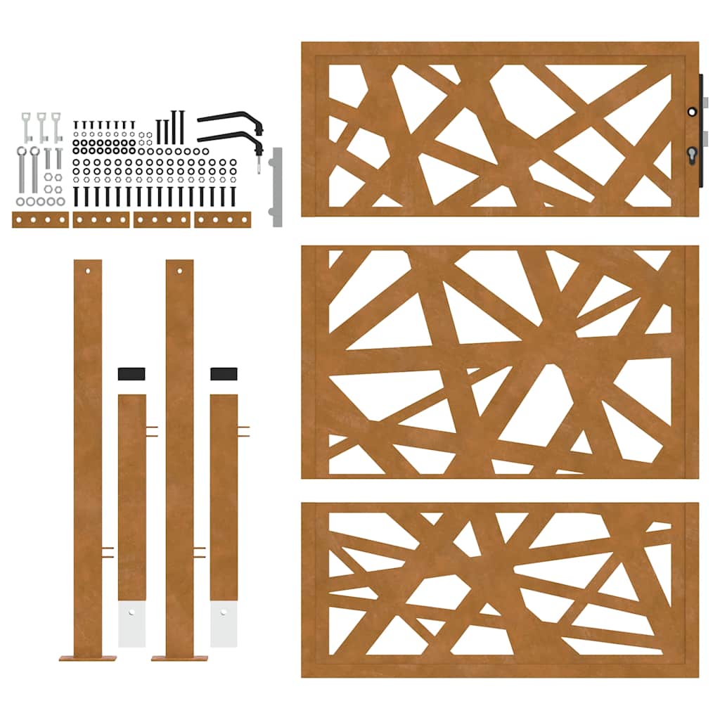 vidaXL Poarta de gradina Design cu lumina otel rezistent la intemperii vidaXL Poarta de gradina Design cu lumina otel rezistent la intemperii