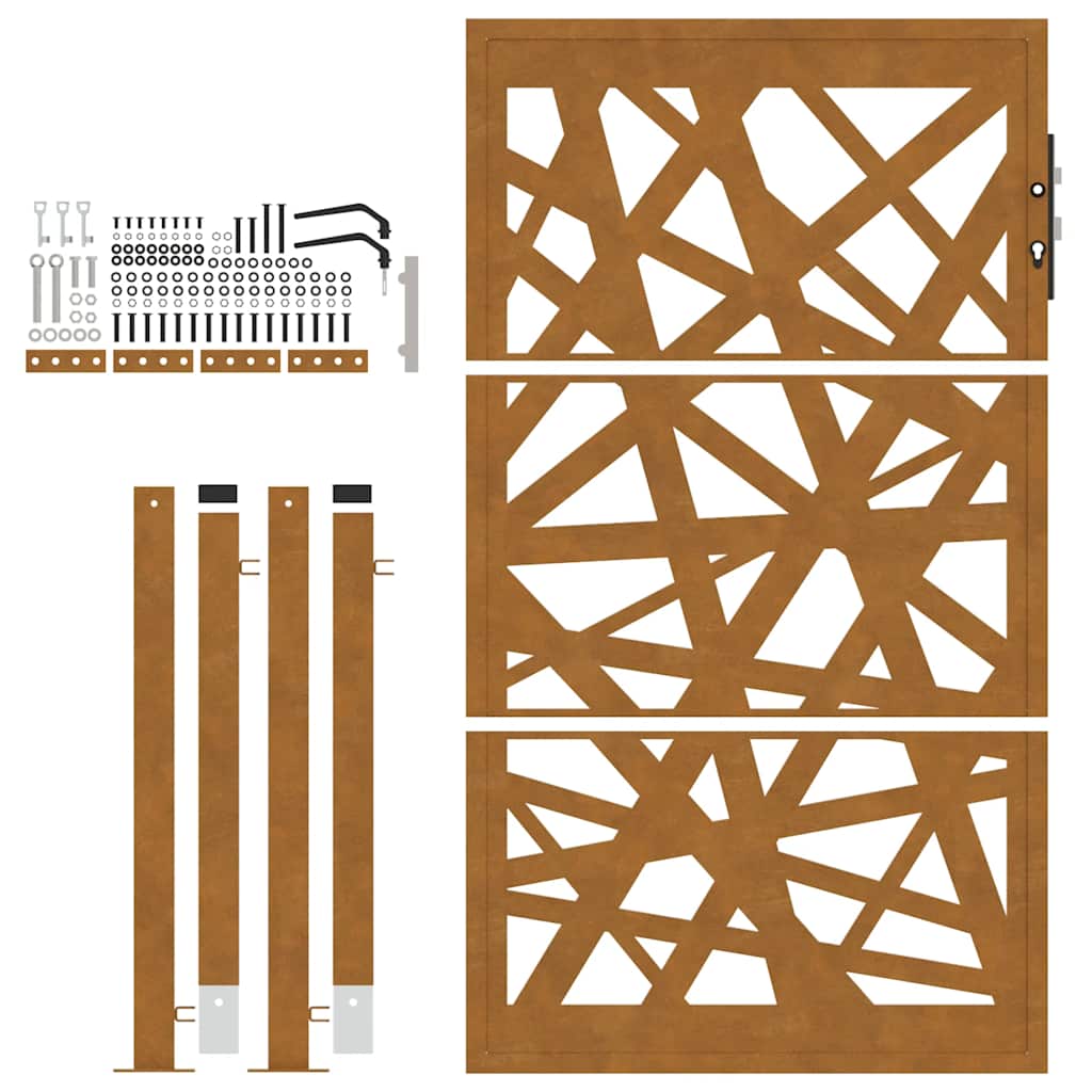 vidaXL Poarta de gradina Design cu lumina otel rezistent la intemperii vidaXL Poarta de gradina Design cu lumina otel rezistent la intemperii