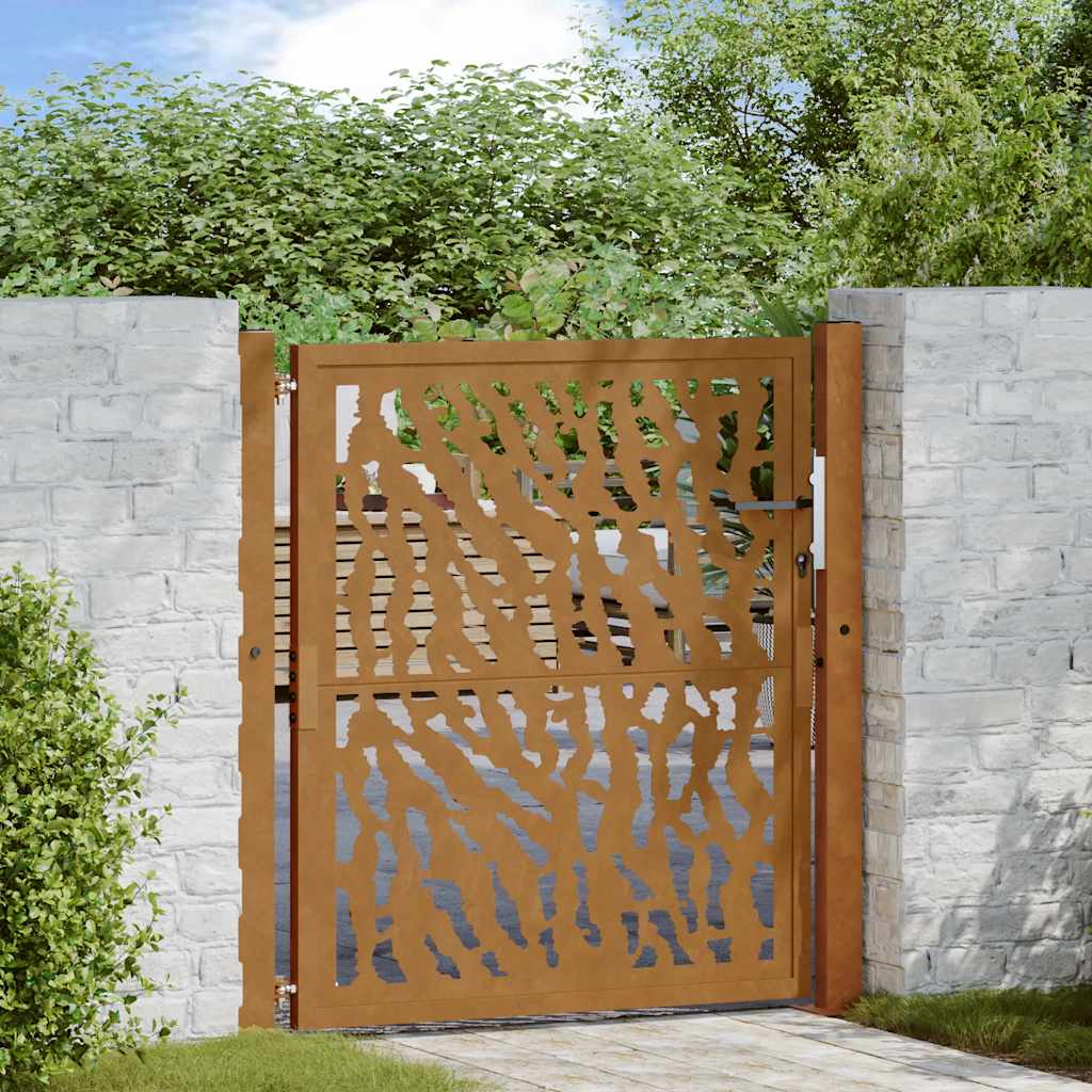 vidaXL Poartă de grădină Design cu urme oțel rezistent la intemperii vidaXL Poartă de grădină Design cu urme oțel rezistent la intemperii