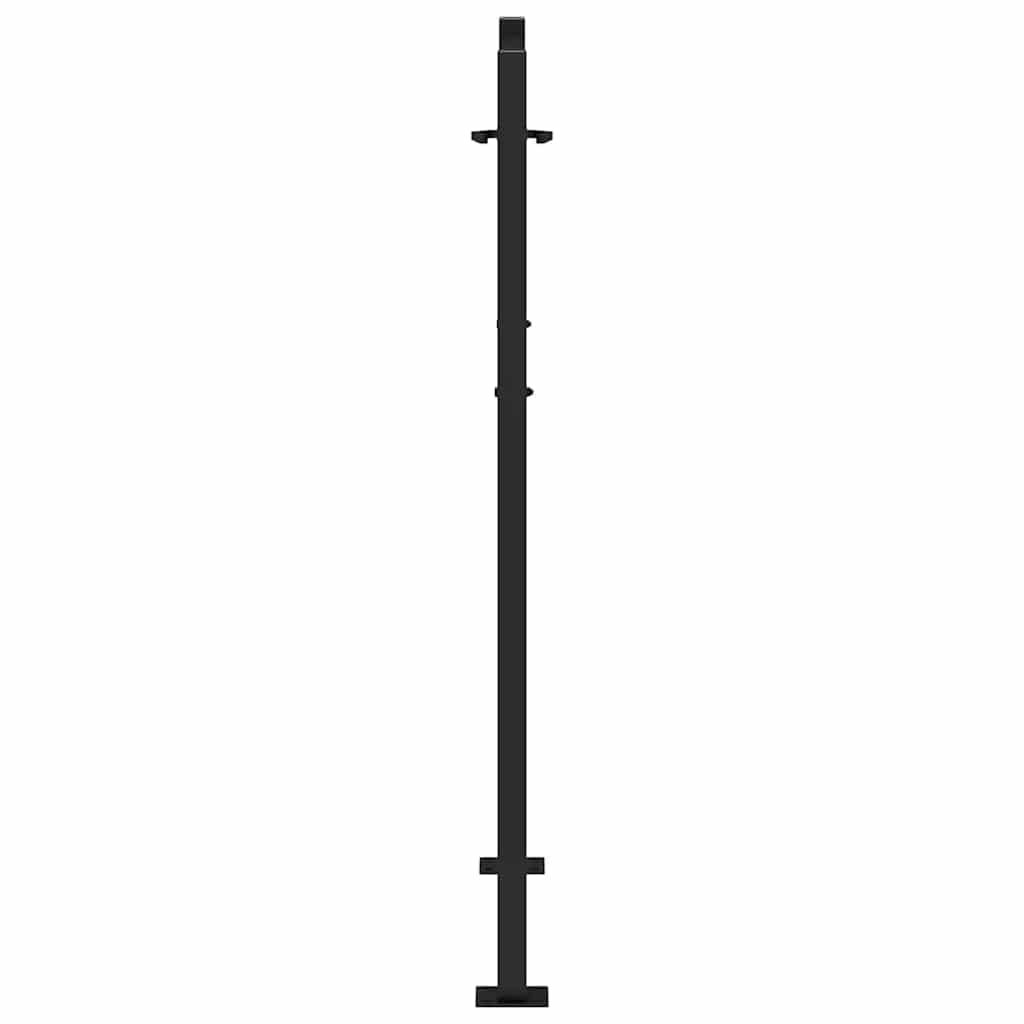 vidaXL Poarta de gradina neagra 105x130 cm design flacara din otel