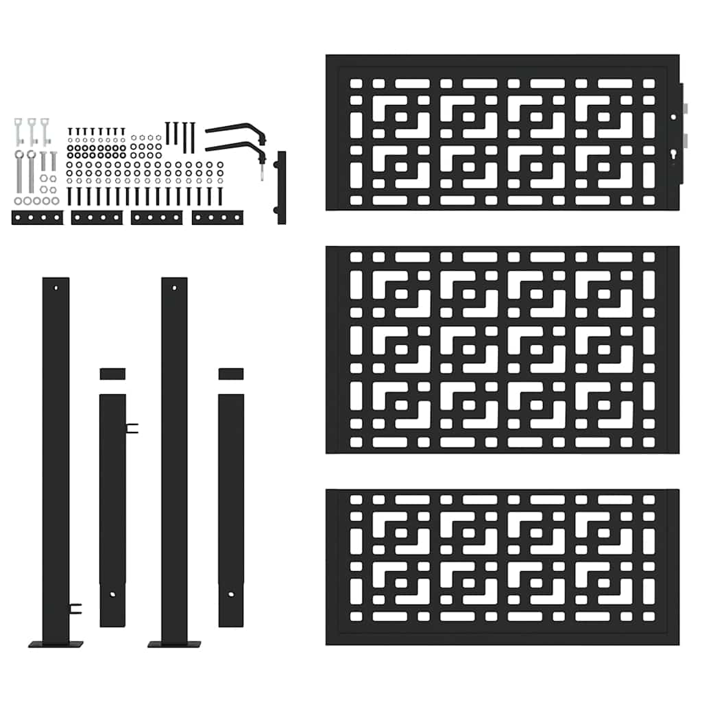 vidaXL Poartă de grădină neagră 105x130 cm Design în cruce de oțel vidaXL Poartă de grădină neagră 105x130 cm Design în cruce de oțel