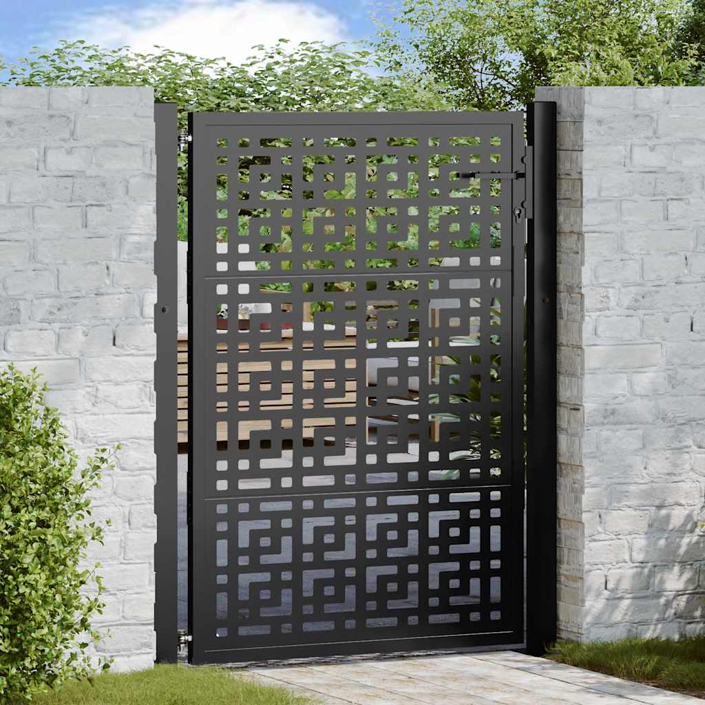 vidaXL Poartă de grădină neagră 105x130 cm Design în cruce de oțel vidaXL Poartă de grădină neagră 105x130 cm Design în cruce de oțel
