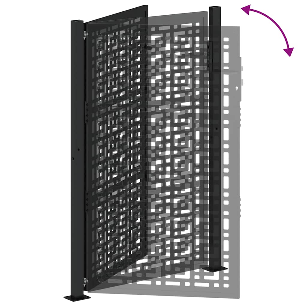 vidaXL Poartă de grădină neagră 105x155 cm Design în cruce de oțel