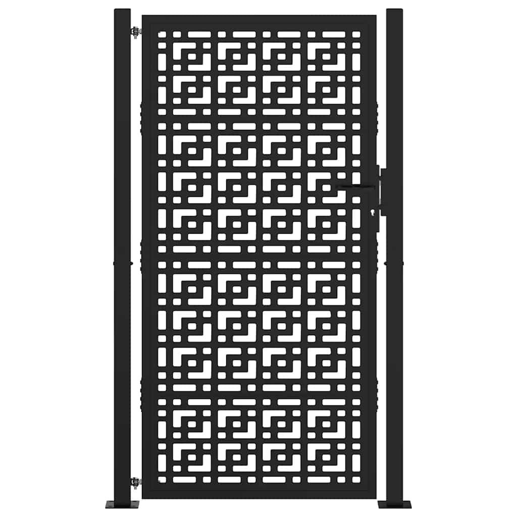 vidaXL Poarta de gradina neagra 105x180 cm Design cruce de otel vidaXL Poarta de gradina neagra 105x180 cm Design cruce de otel