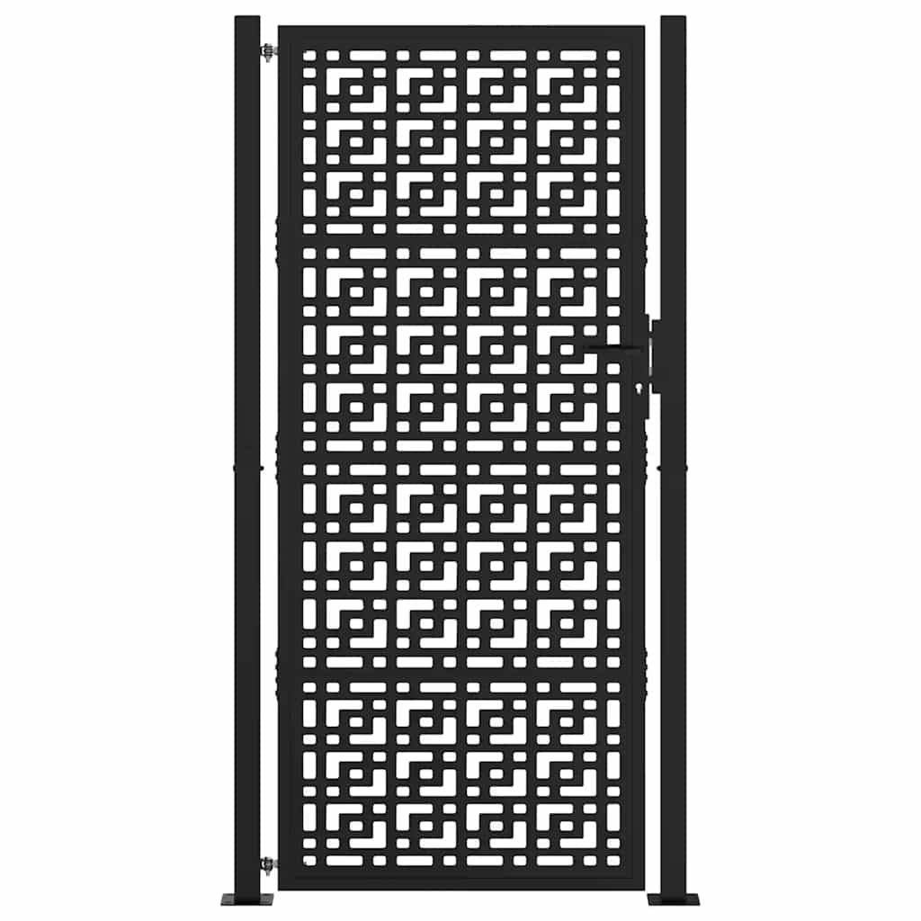 vidaXL Poarta de gradina neagra 105x205 cm Design cruce de otel vidaXL Poarta de gradina neagra 105x205 cm Design cruce de otel