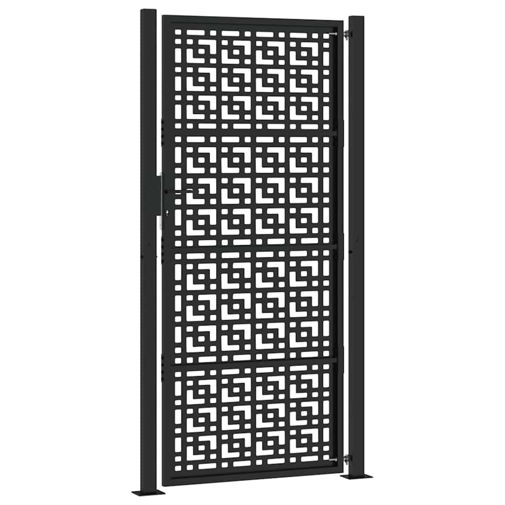 vidaXL Poarta de gradina neagra 105x205 cm Design cruce de otel vidaXL Poarta de gradina neagra 105x205 cm Design cruce de otel