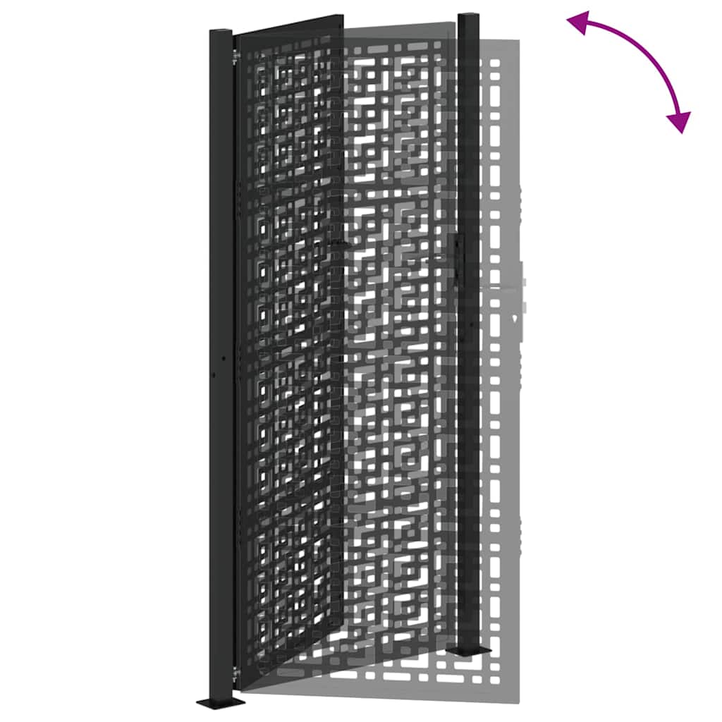 vidaXL Poarta de gradina neagra 105x205 cm Design cruce de otel vidaXL Poarta de gradina neagra 105x205 cm Design cruce de otel