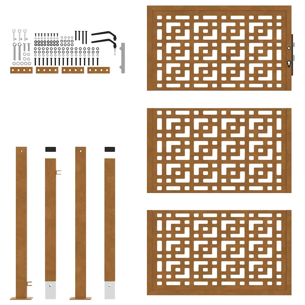 vidaXL Poartă de grădină Design cruce din oțel rezistent la intemperii vidaXL Poartă de grădină Design cruce din oțel rezistent la intemperii