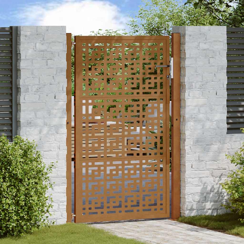 vidaXL Poartă de grădină Design cruce din oțel rezistent la intemperii vidaXL Poartă de grădină Design cruce din oțel rezistent la intemperii