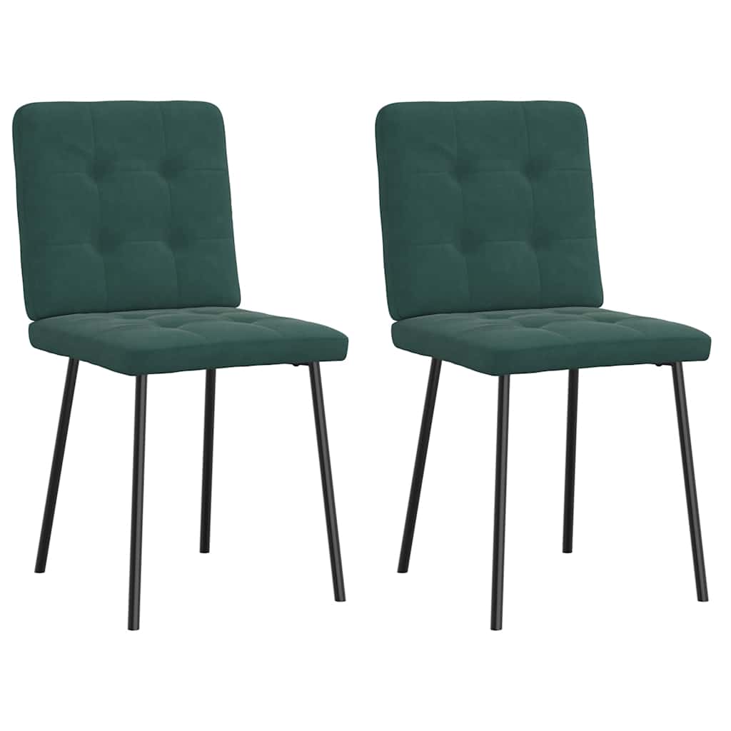 vidaXL Scaune de sufragerie, 2 buc., verde închis, catifea vidaXL Scaune de sufragerie, 2 buc., verde închis, catifea