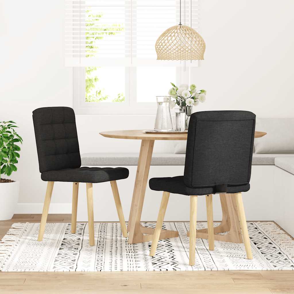 vidaXL Scaune de bucătărie, 2 buc. negru, textil