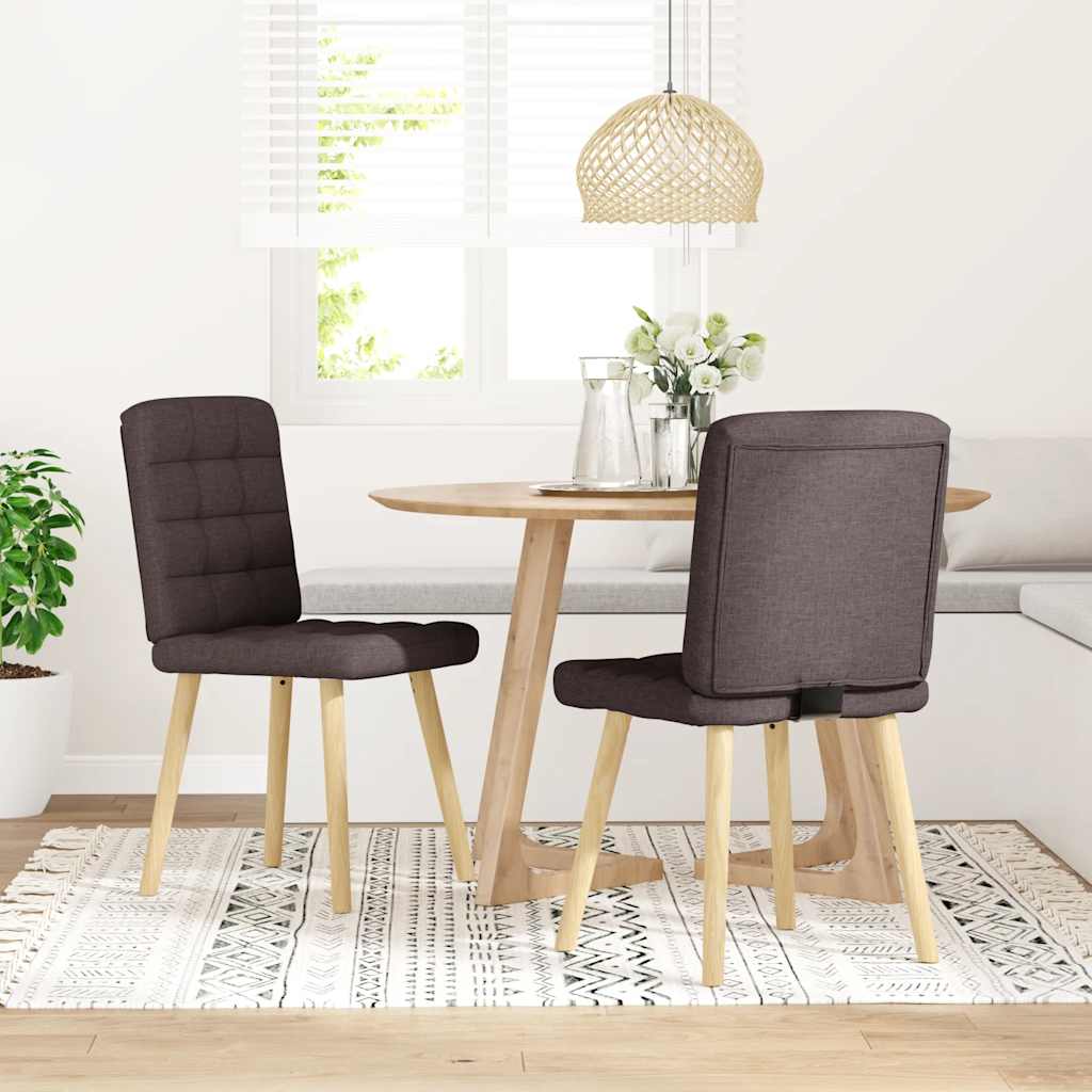 vidaXL Scaune de masă, 2 buc., maro închis, material textil vidaXL Scaune de masă, 2 buc., maro închis, material textil