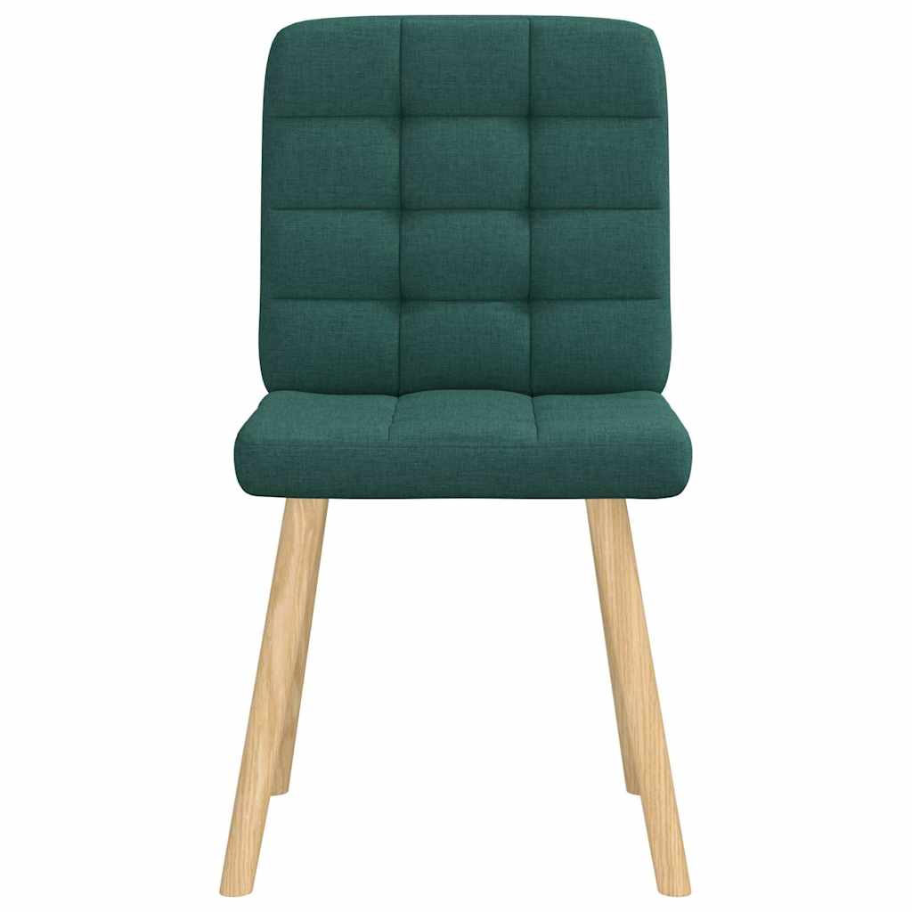 vidaXL Scaune de bucătărie, 2 buc., verde închis, material textil vidaXL Scaune de bucătărie, 2 buc., verde închis, material textil