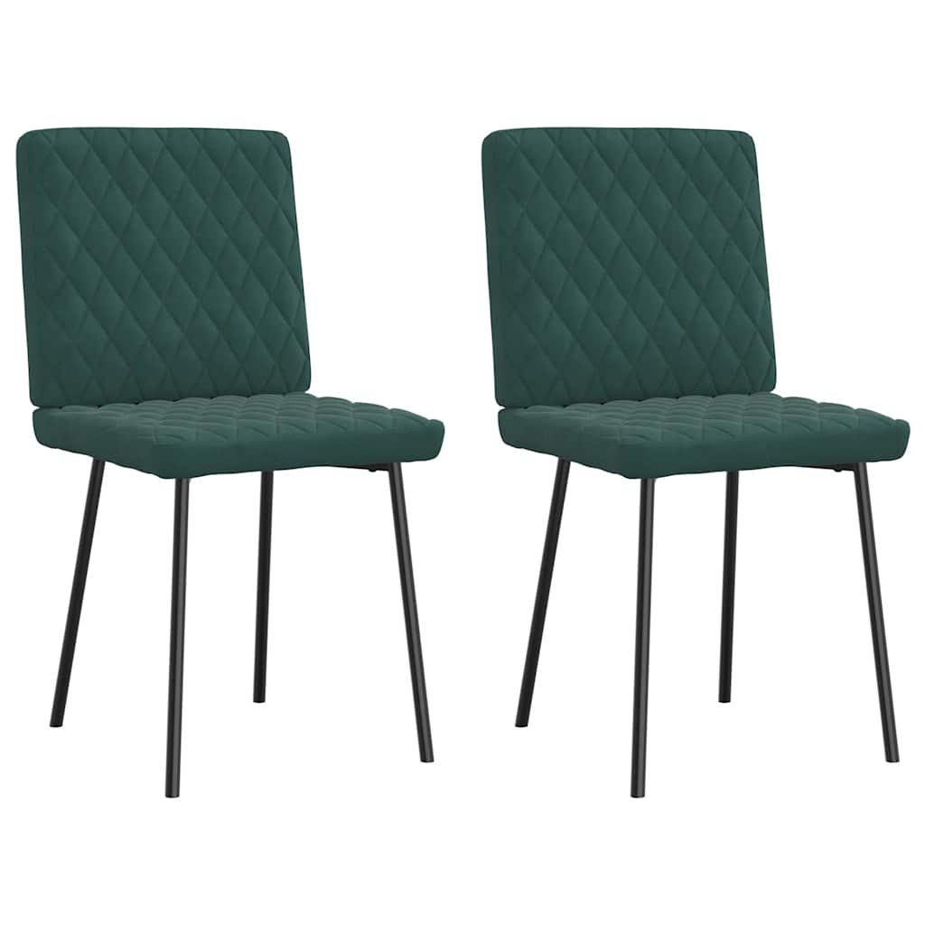vidaXL Scaune de sufragerie, 2 buc., verde închis, catifea vidaXL Scaune de sufragerie, 2 buc., verde închis, catifea