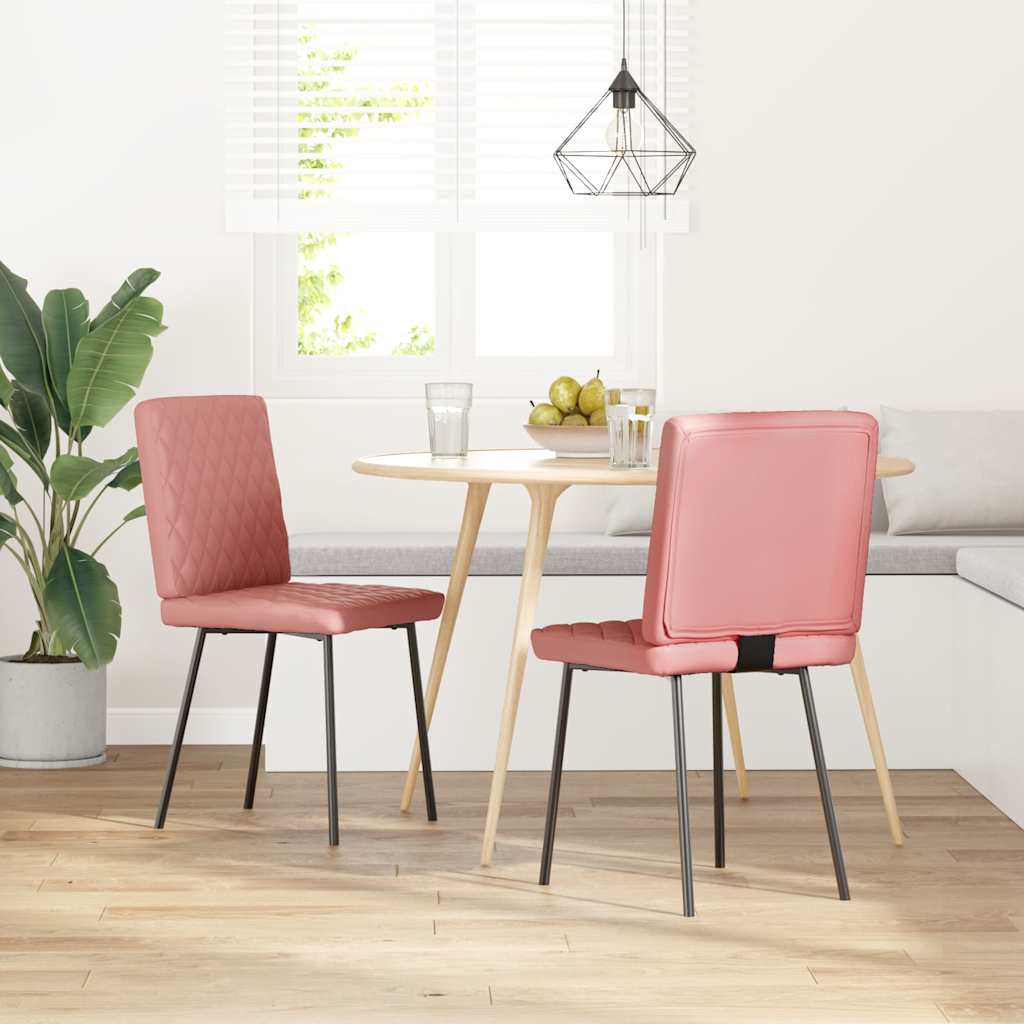 vidaXL Scaune de sufragerie 2 buc piele artificială roz vidaXL Scaune de sufragerie 2 buc piele artificială roz