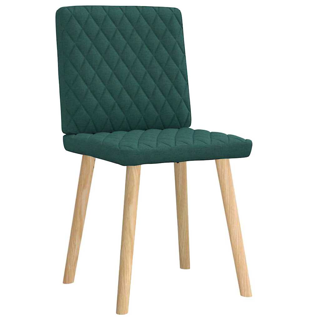 vidaXL Scaune de bucătărie, 2 buc., verde închis, material textil vidaXL Scaune de bucătărie, 2 buc., verde închis, material textil