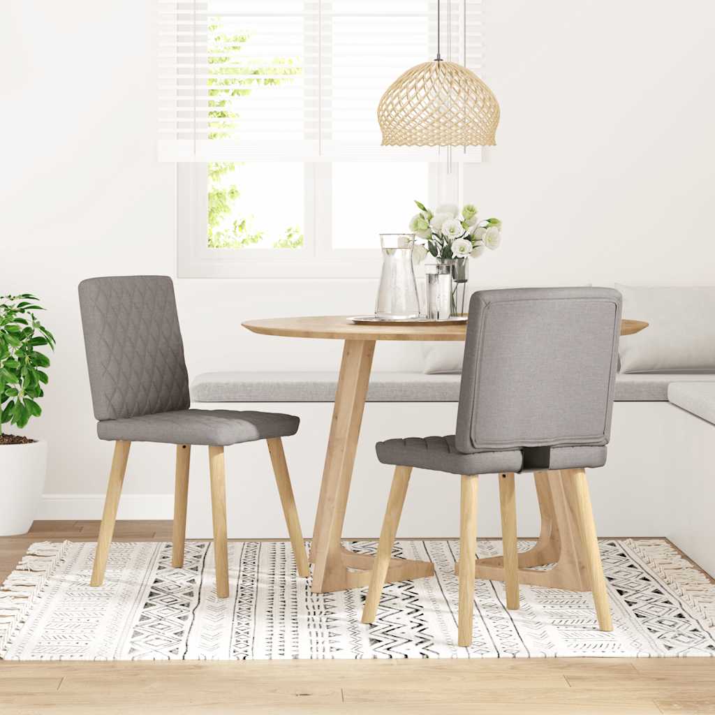 vidaXL Scaune de bucătărie, 2 buc., gri taupe, material textil vidaXL Scaune de bucătărie, 2 buc., gri taupe, material textil