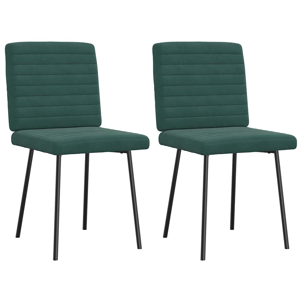 vidaXL Scaune de sufragerie, 2 buc., verde închis, catifea vidaXL Scaune de sufragerie, 2 buc., verde închis, catifea