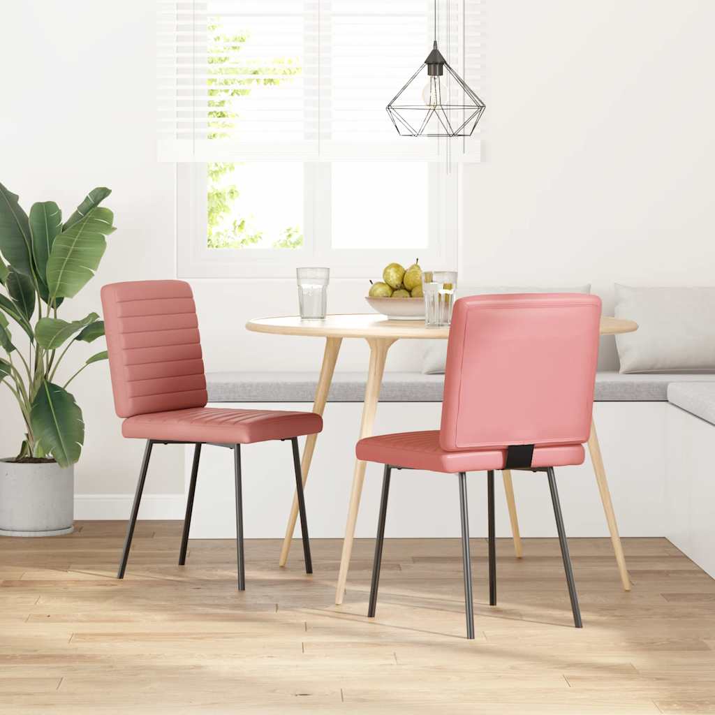 vidaXL Scaune de sufragerie 2 buc piele artificială roz vidaXL Scaune de sufragerie 2 buc piele artificială roz