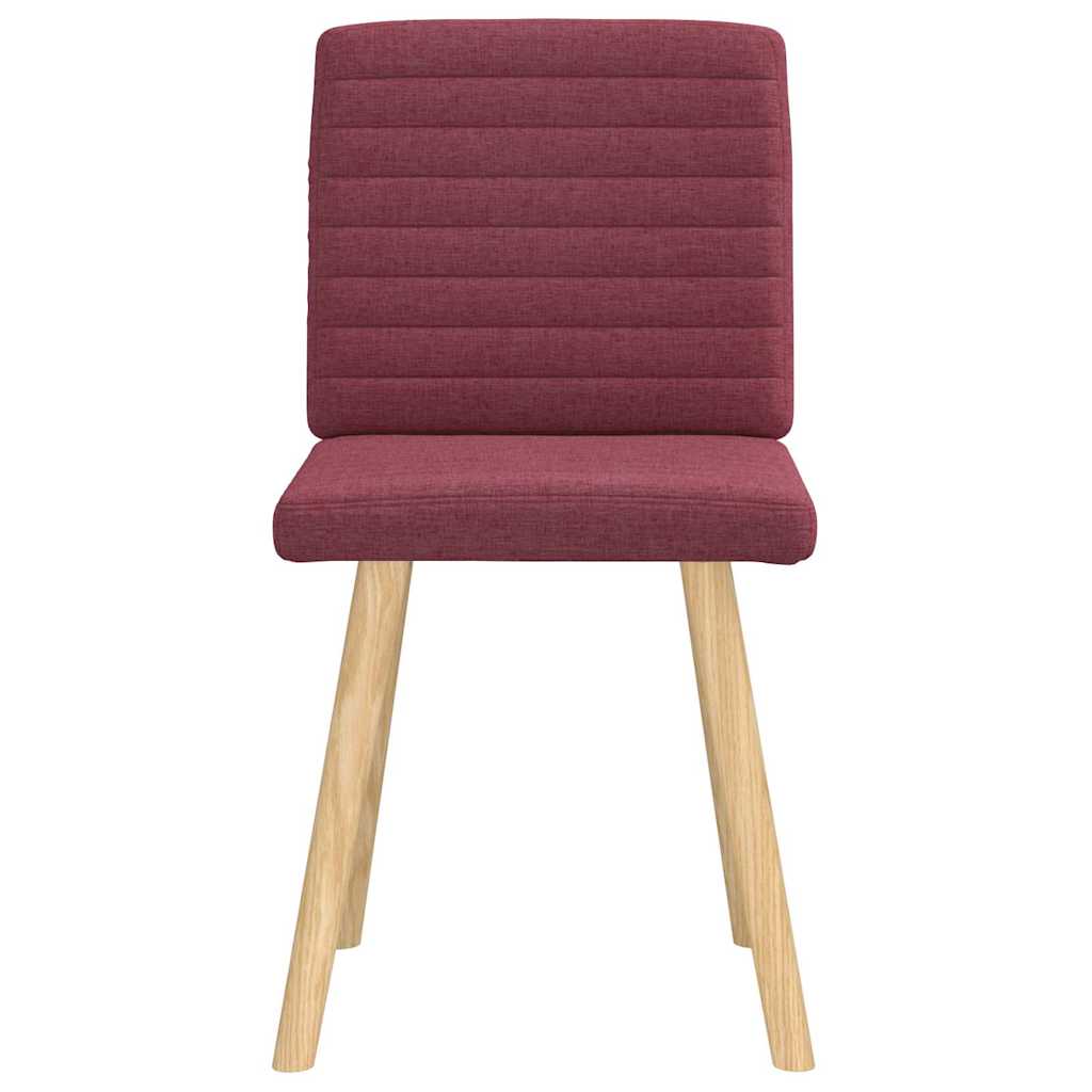 vidaXL Scaune de bucătărie, 2 buc., roșu vin, material textil