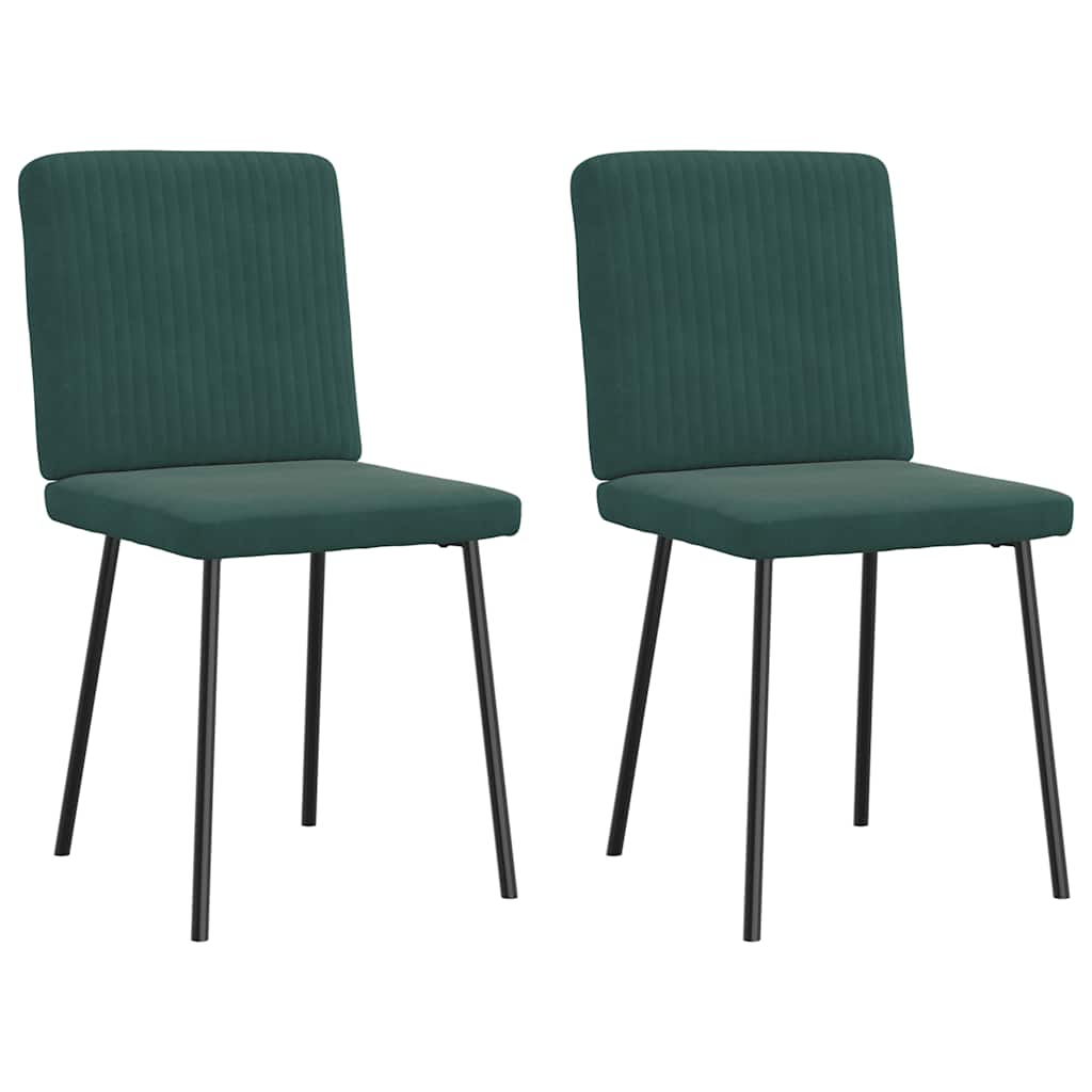 vidaXL Scaune de sufragerie, 2 buc., verde închis, catifea vidaXL Scaune de sufragerie, 2 buc., verde închis, catifea