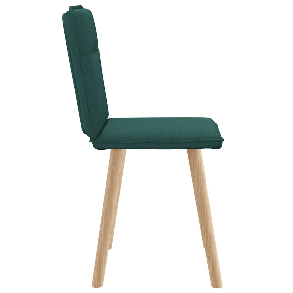vidaXL Scaune de bucătărie, 2 buc., verde închis, material textil vidaXL Scaune de bucătărie, 2 buc., verde închis, material textil