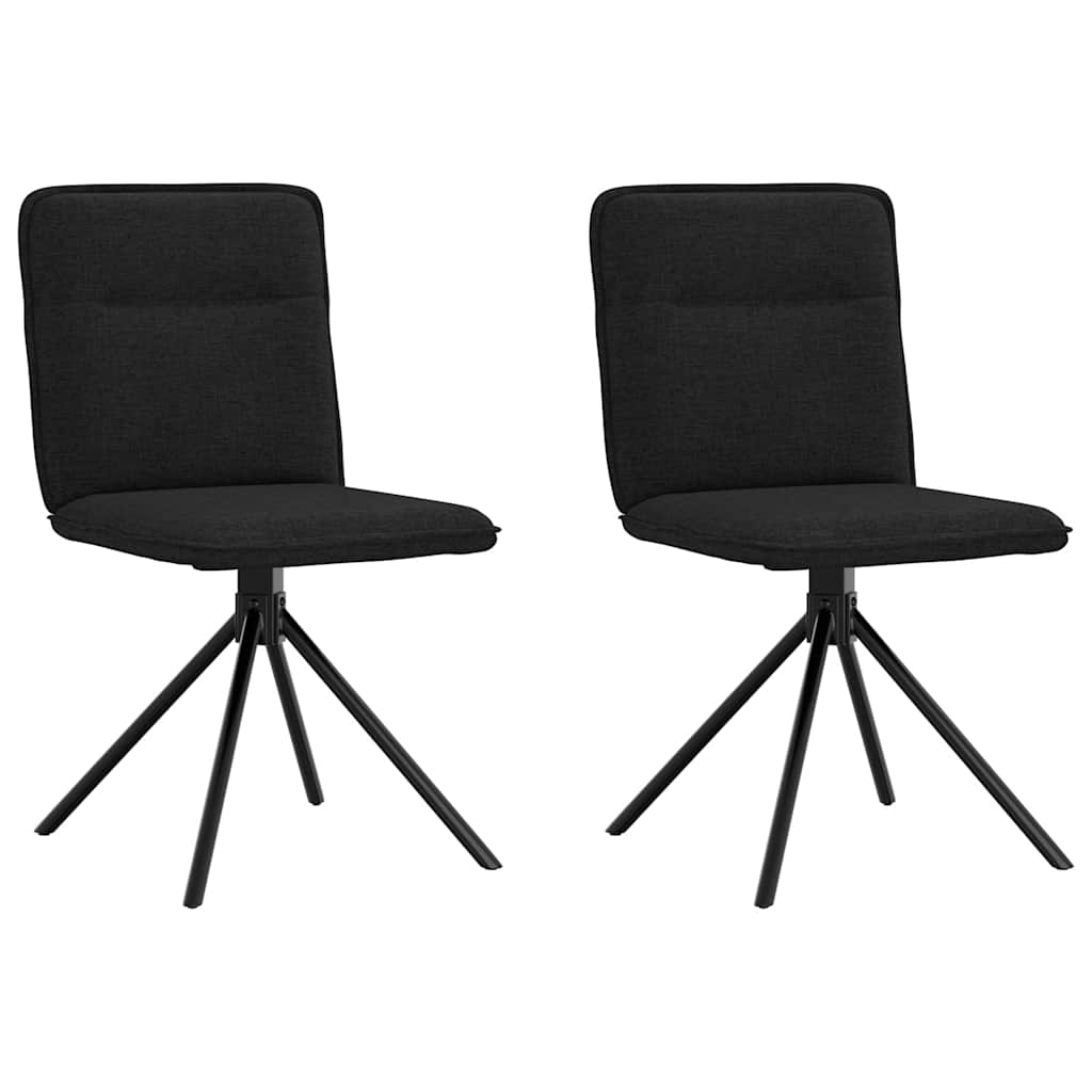 vidaXL Scaune de bucătărie, 2 buc. negru, textil vidaXL Scaune de bucătărie, 2 buc. negru, textil