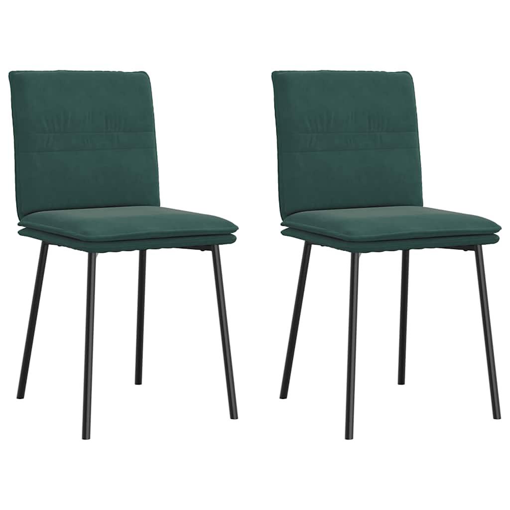 vidaXL Scaune de sufragerie, 2 buc., verde închis, catifea vidaXL Scaune de sufragerie, 2 buc., verde închis, catifea