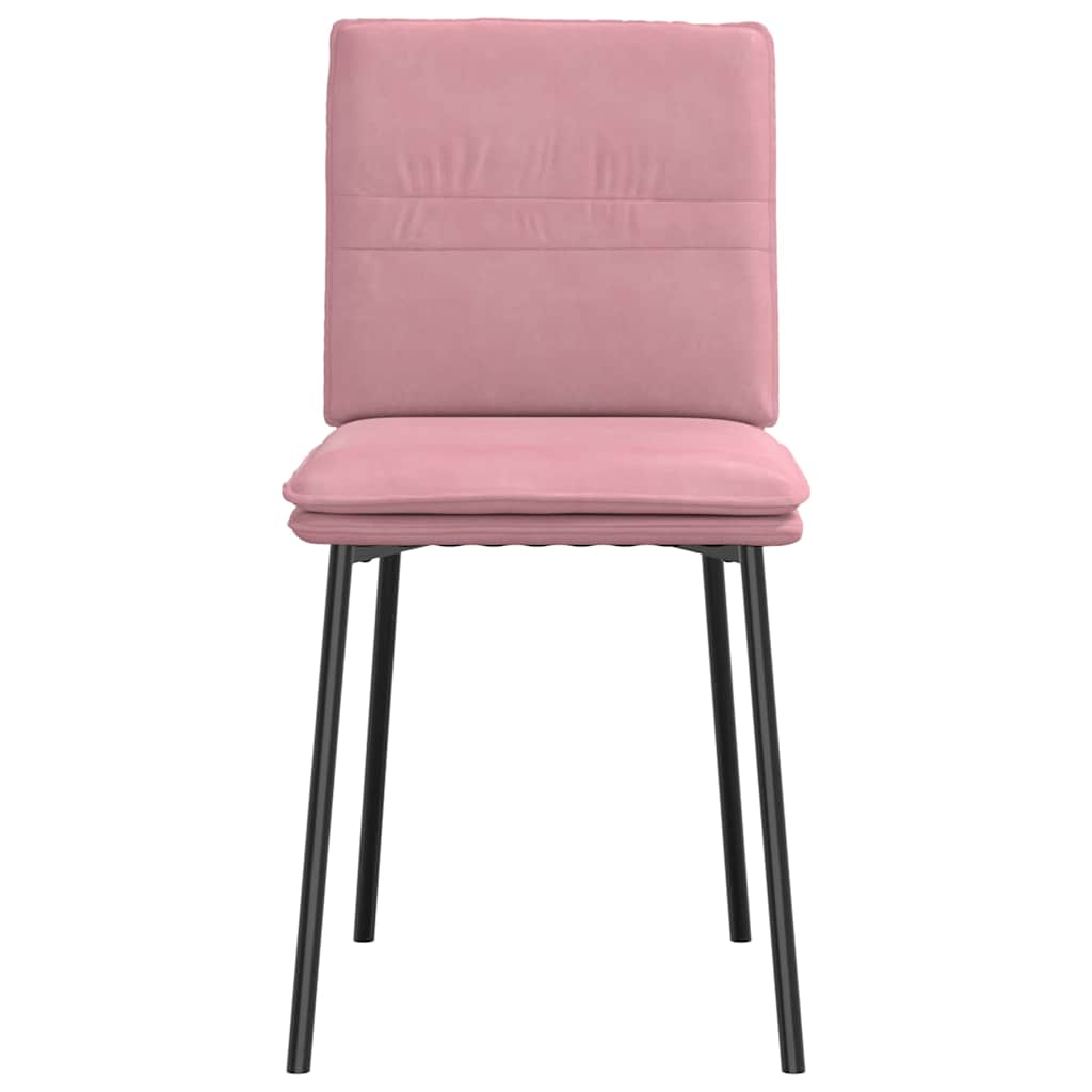 vidaXL Scaune de sufragerie, 2 buc., roz, catifea vidaXL Scaune de sufragerie, 2 buc., roz, catifea