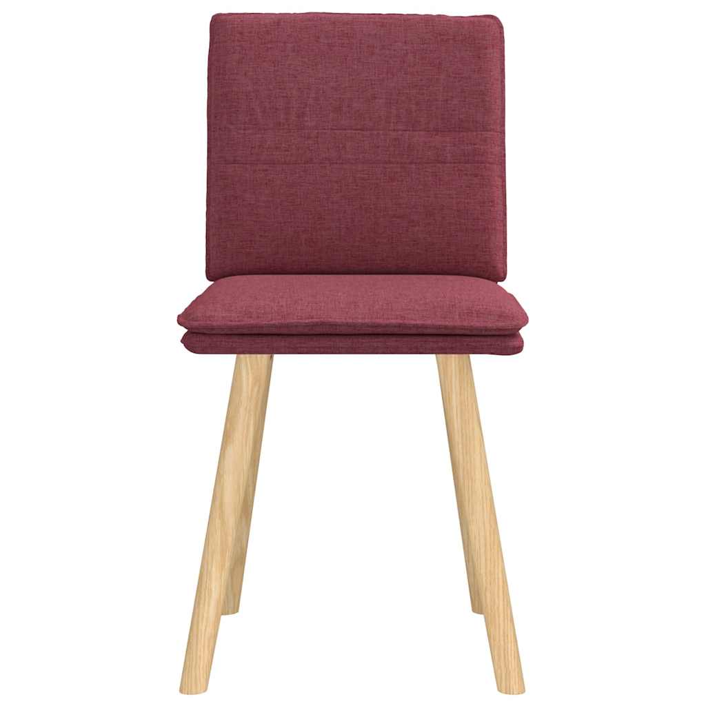 vidaXL Scaune de bucătărie, 2 buc., roșu vin, material textil