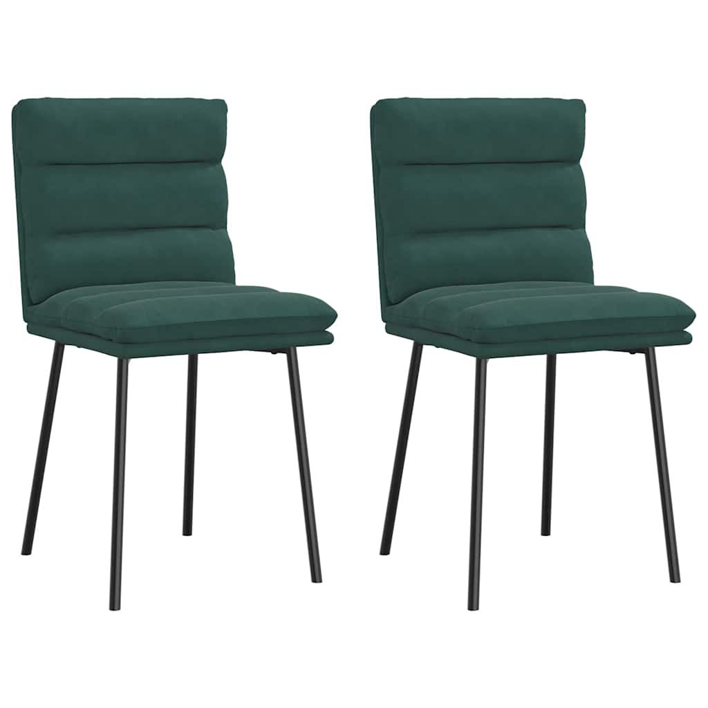 vidaXL Scaune de sufragerie, 2 buc., verde închis, catifea vidaXL Scaune de sufragerie, 2 buc., verde închis, catifea