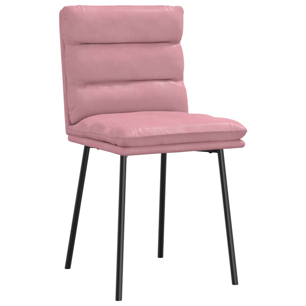 vidaXL Scaune de sufragerie, 2 buc., roz, catifea vidaXL Scaune de sufragerie, 2 buc., roz, catifea