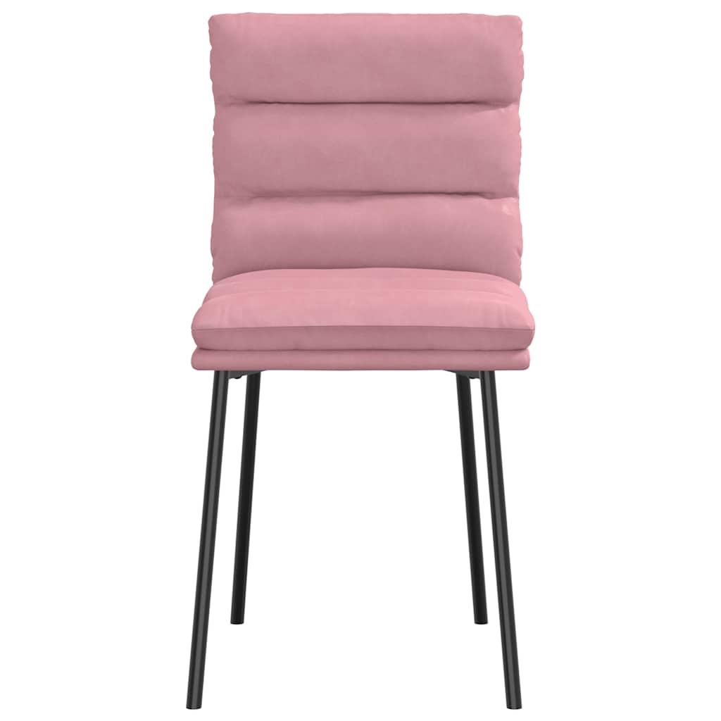 vidaXL Scaune de sufragerie, 2 buc., roz, catifea vidaXL Scaune de sufragerie, 2 buc., roz, catifea