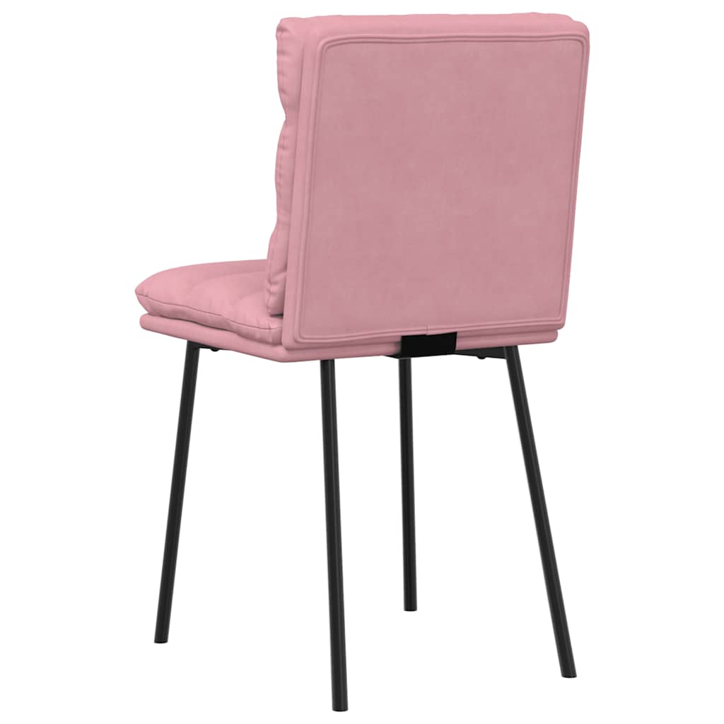 vidaXL Scaune de sufragerie, 2 buc., roz, catifea vidaXL Scaune de sufragerie, 2 buc., roz, catifea