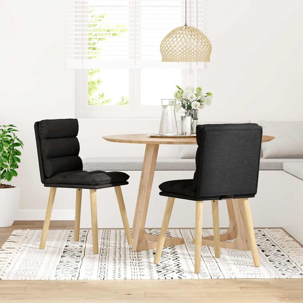 vidaXL Scaune de bucătărie, 2 buc. negru, textil vidaXL Scaune de bucătărie, 2 buc. negru, textil