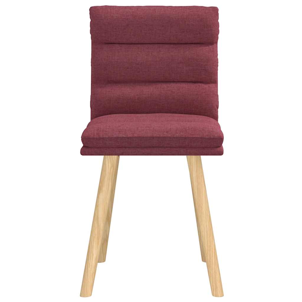 vidaXL Scaune de bucătărie, 2 buc., roșu vin, material textil