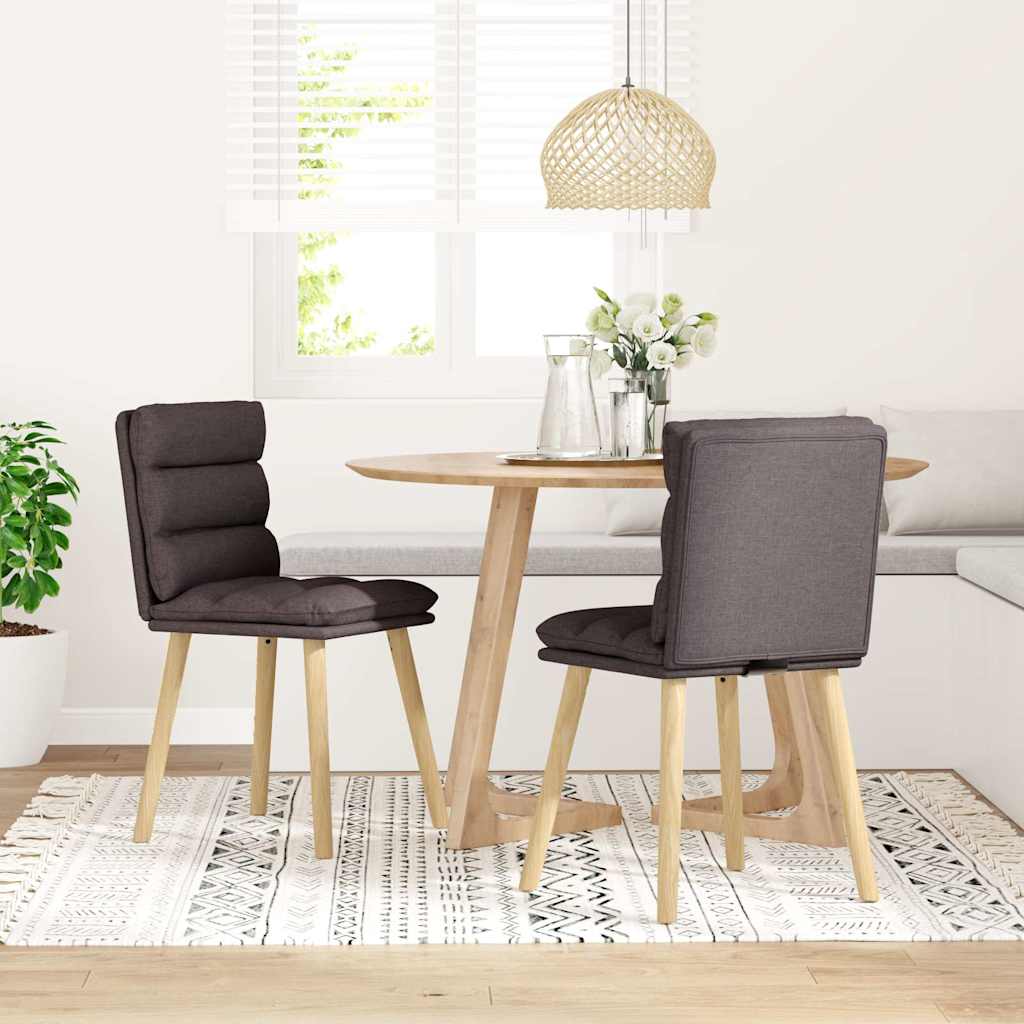 vidaXL Scaune de masă, 2 buc., maro închis, material textil vidaXL Scaune de masă, 2 buc., maro închis, material textil