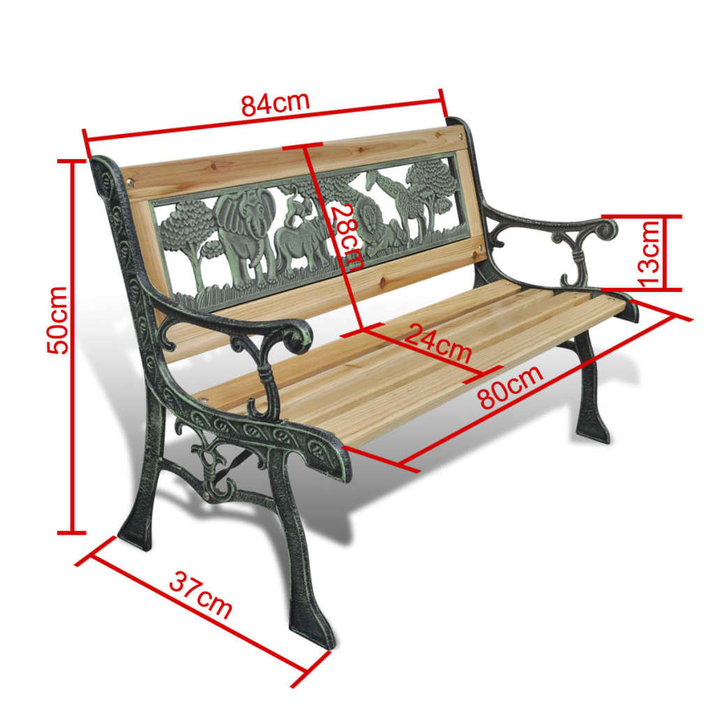 vidaXL Bancă de grădină pentru copii, 84 cm, lemn