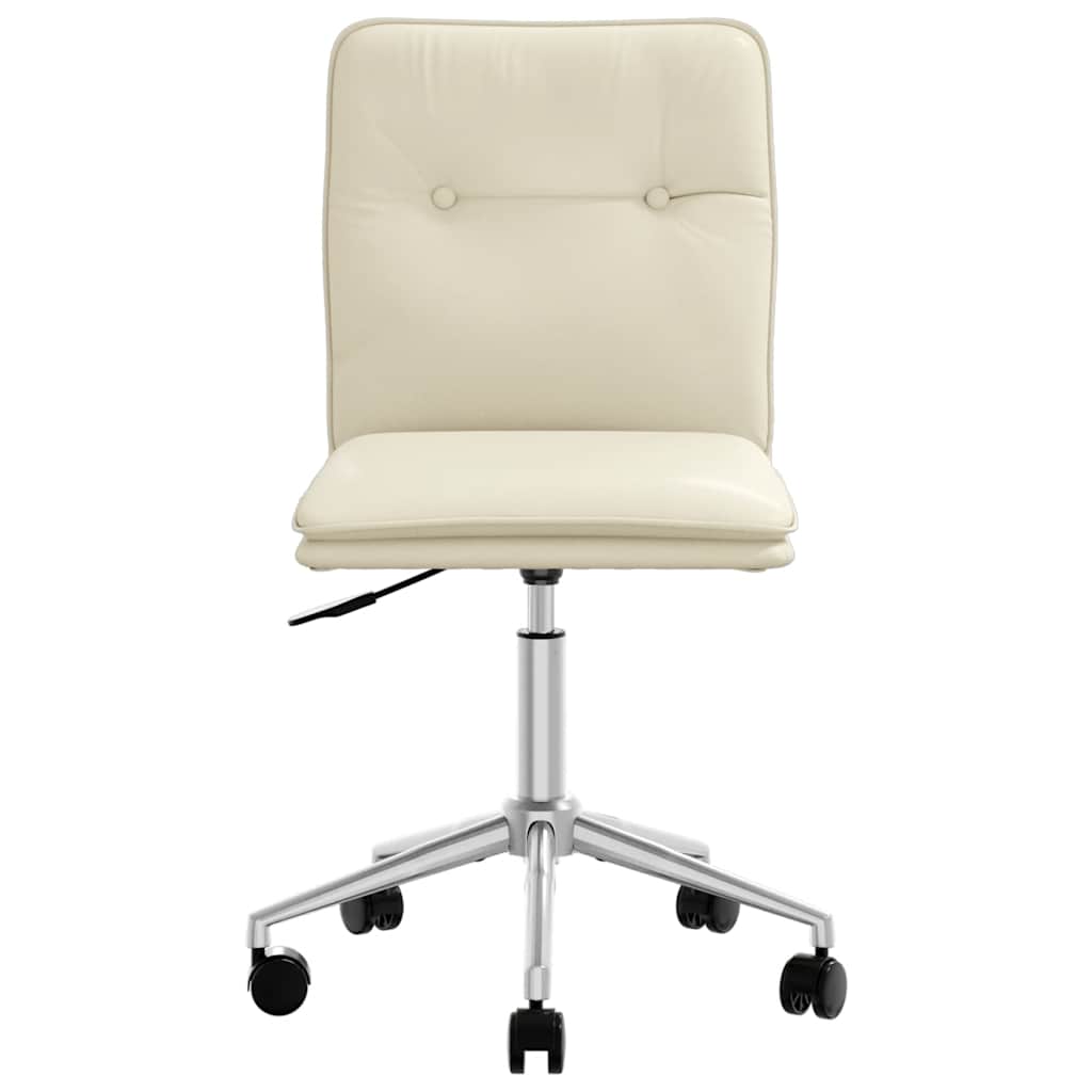 vidaXL Scaun de bucătărie, crem, piele ecologică