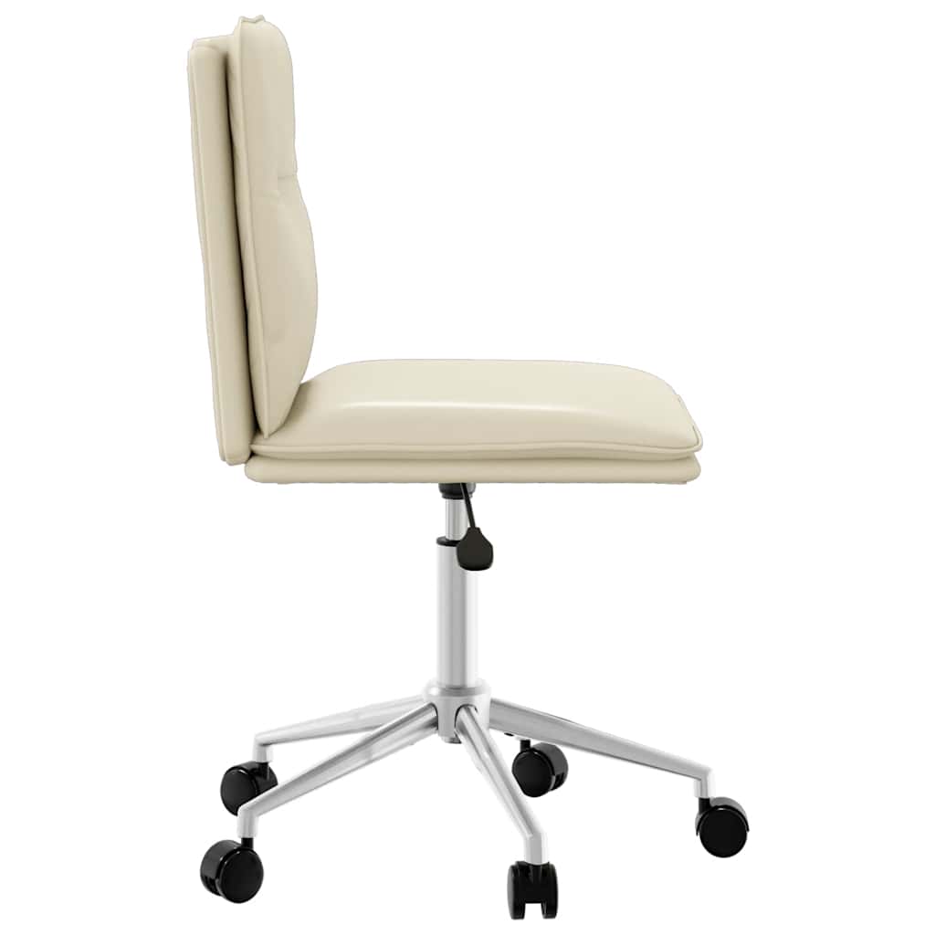 vidaXL Scaun de bucătărie, crem, piele ecologică