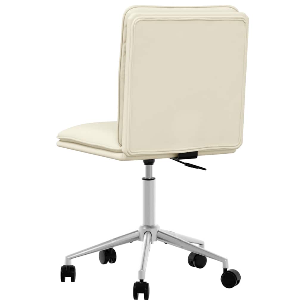 vidaXL Scaun de bucătărie, crem, piele ecologică
