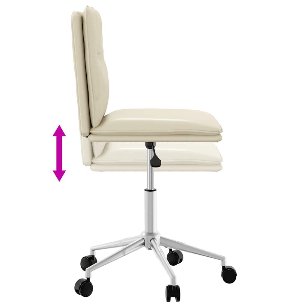 vidaXL Scaun de bucătărie, crem, piele ecologică