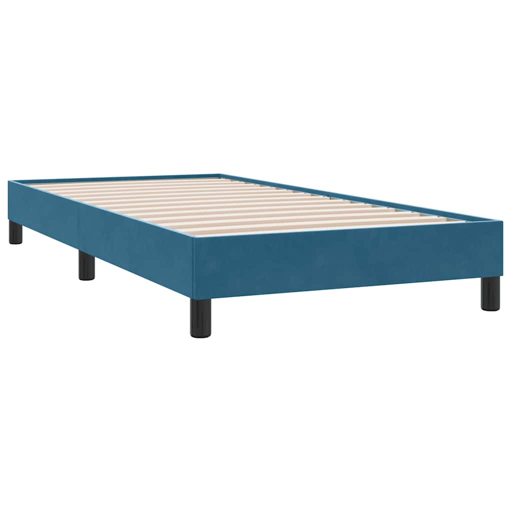 vidaXL Cadru de pat fără saltea, albastru închis, 100x210 cm, catifea