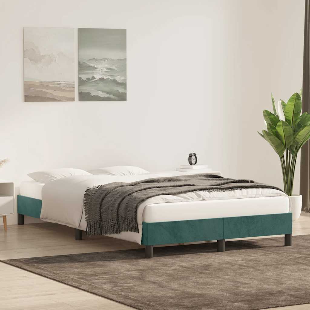 vidaXL Cadru de pat fără saltea Verde închis 120x210 cm catifea vidaXL Cadru de pat fără saltea Verde închis 120x210 cm catifea