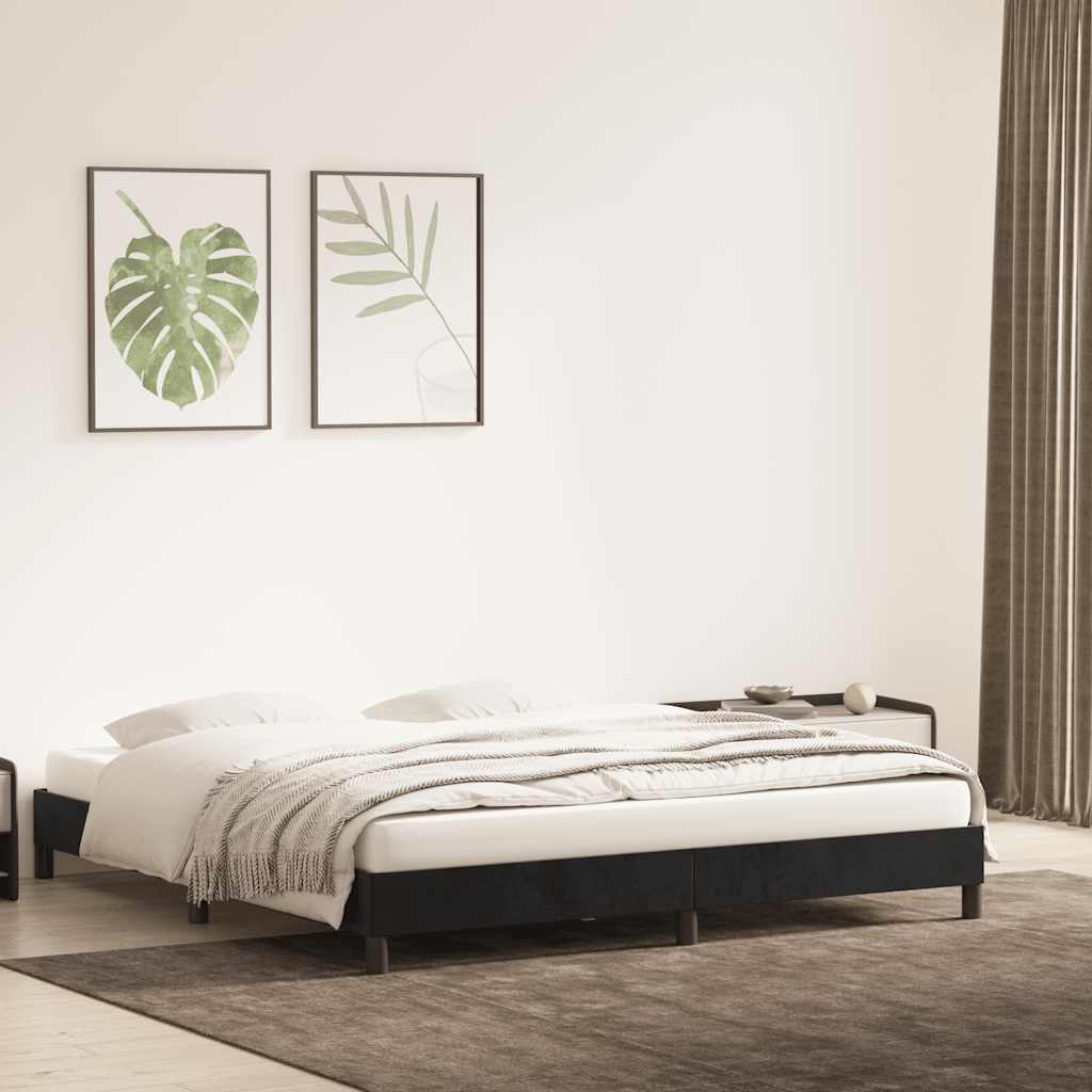 vidaXL Cadru de pat fără saltea neagră 180x210 cm catifea