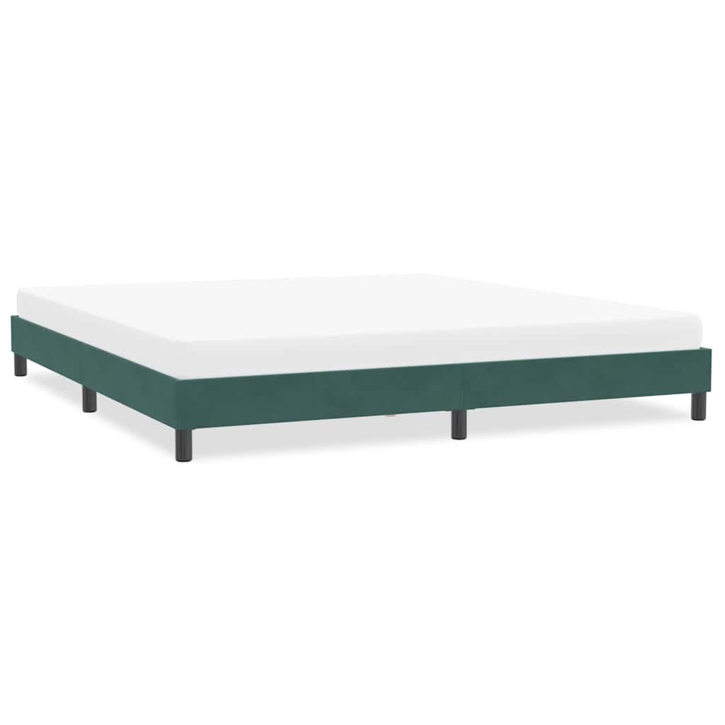 vidaXL Cadru de pat fără saltea, verde închis, 200x210 cm, catifea vidaXL Cadru de pat fără saltea, verde închis, 200x210 cm, catifea