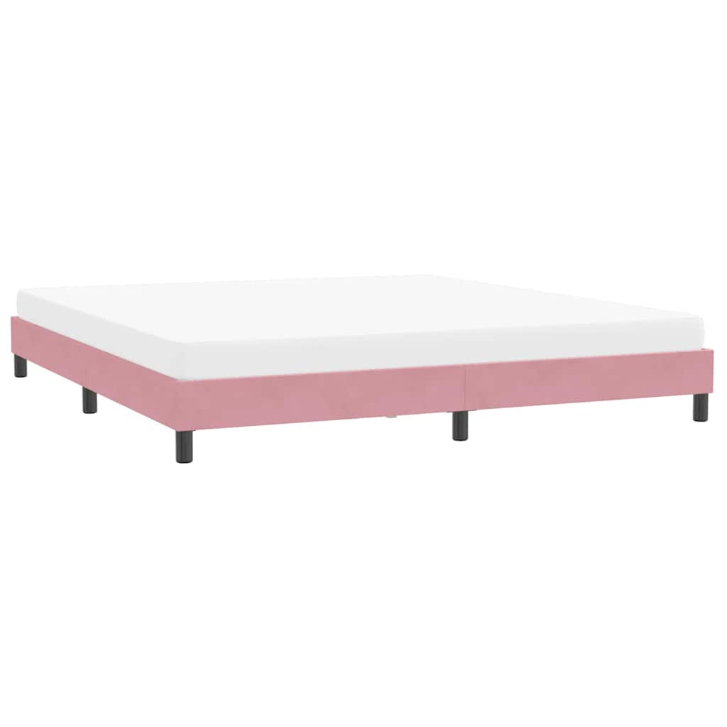 vidaXL Cadru de pat fără saltea roz 200x210 cm catifea vidaXL Cadru de pat fără saltea roz 200x210 cm catifea