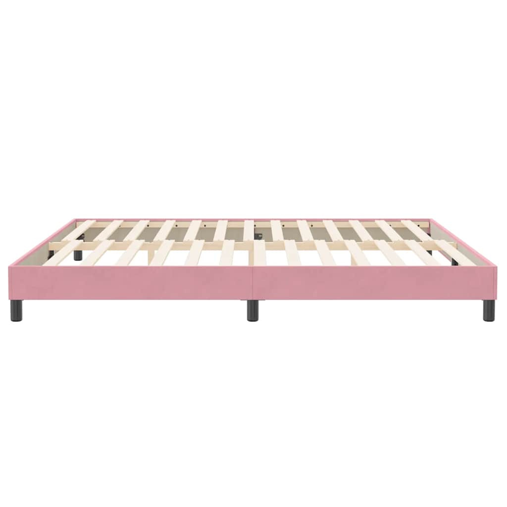 vidaXL Cadru de pat fără saltea roz 200x210 cm catifea vidaXL Cadru de pat fără saltea roz 200x210 cm catifea